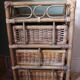 Chiffonnier rotin osier 3 tiroirs meuble rangement vintage
