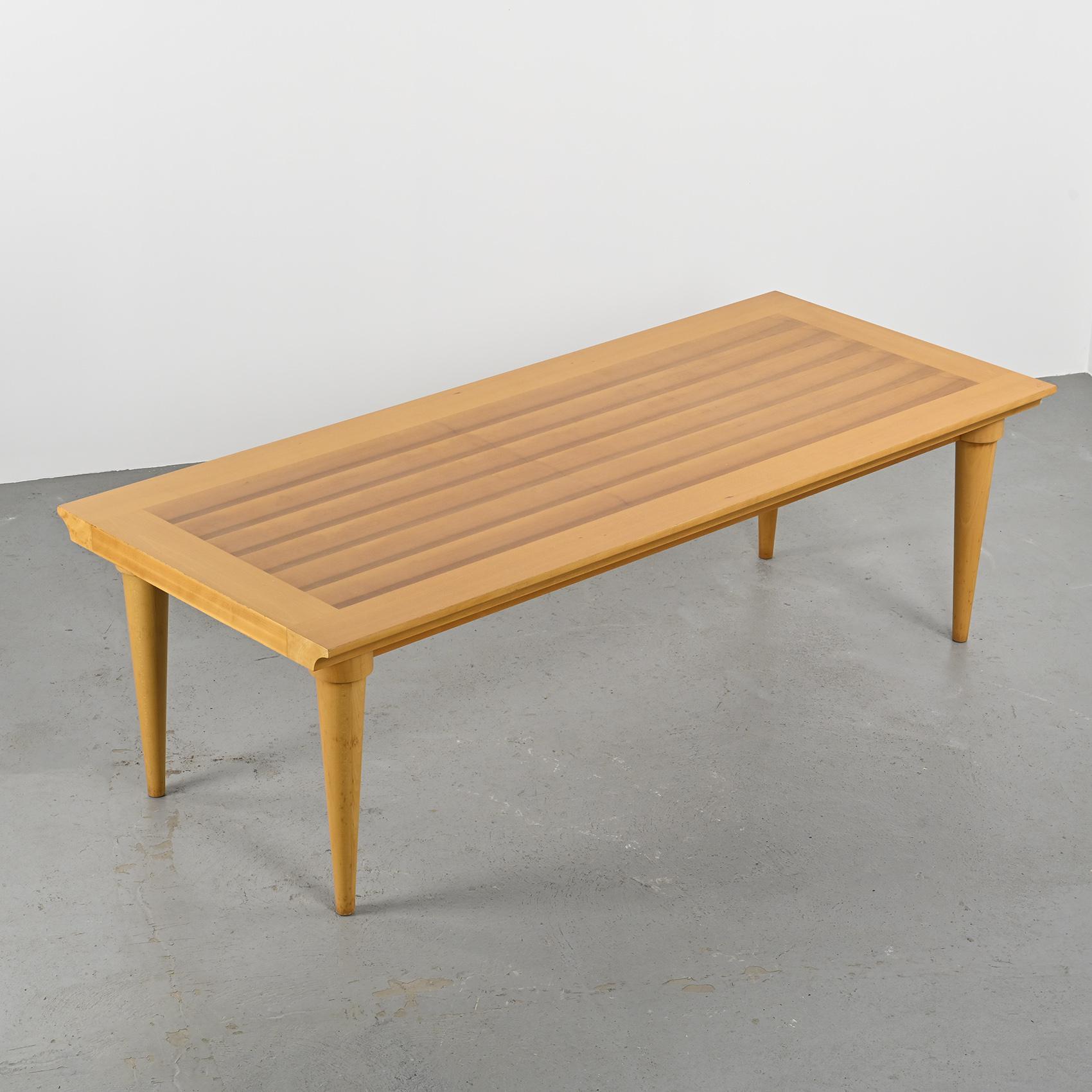 Table à manger en hêtre massif, Driade vers 1980