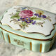 Porcelain jewelry box from Limoges Porteron vintage 60s perfect condition