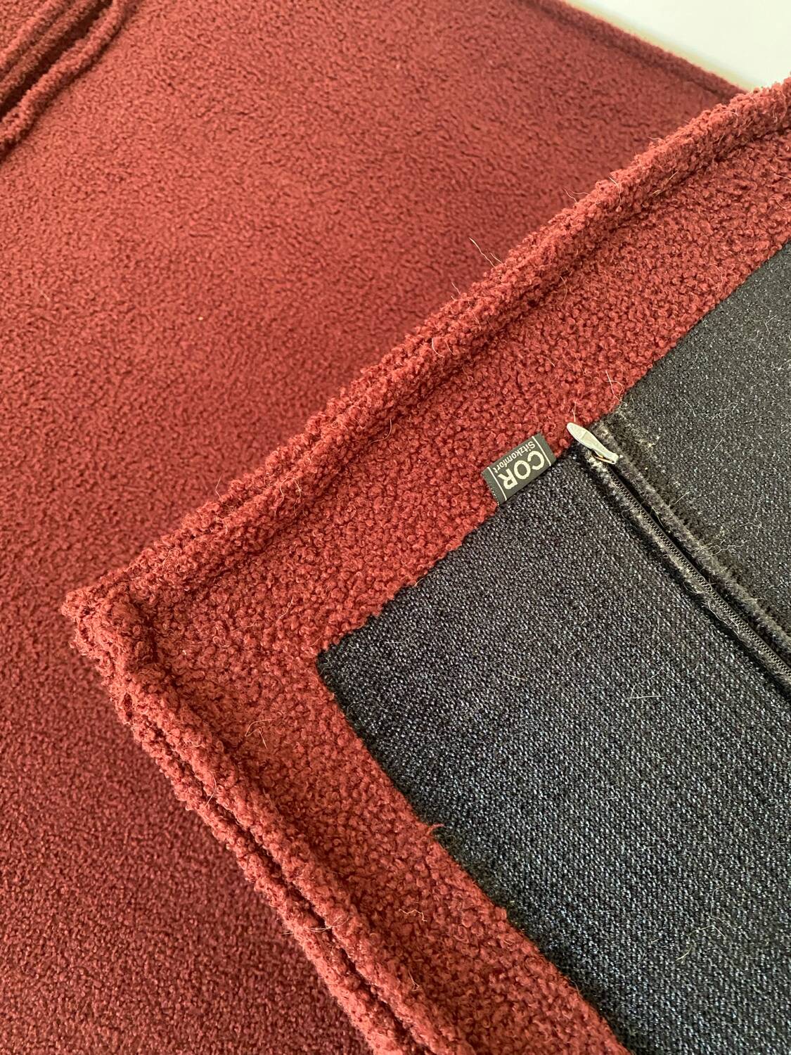 Canapé modulable COR 1970 bouclette bordeaux