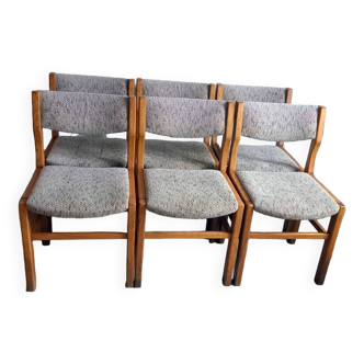 Set of 6 vintage solid elm chairs.
