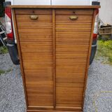 50s double curtain filing cabinet