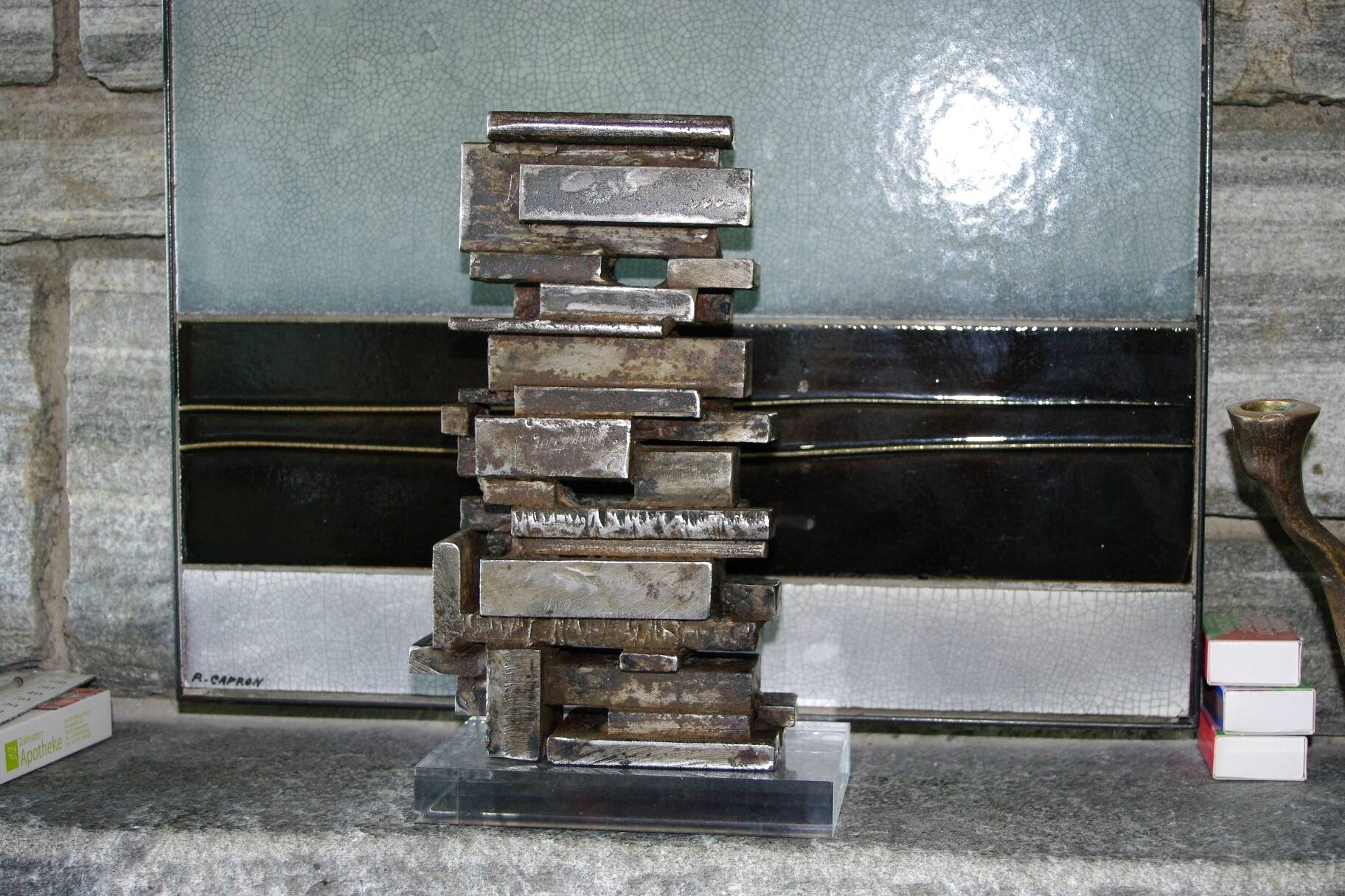 Vintage steel blade sculpture