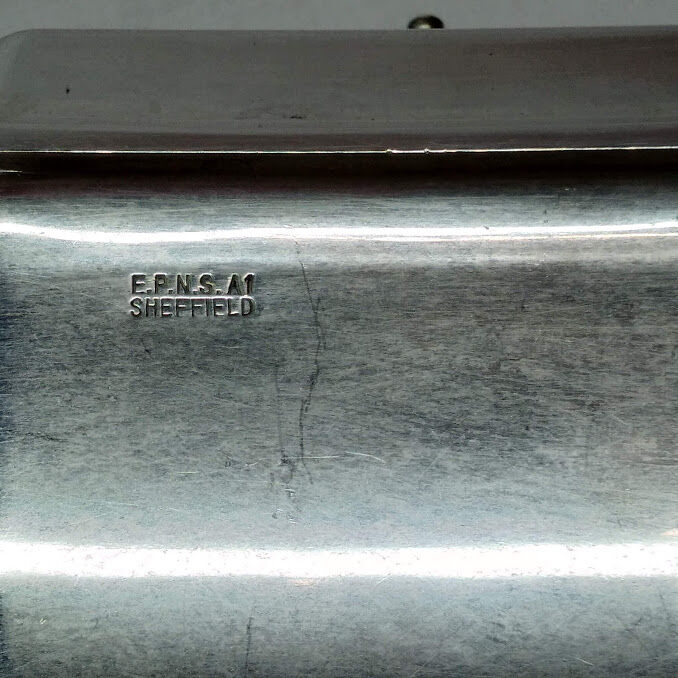 Sheffield-plated English Art Deco silver teapot