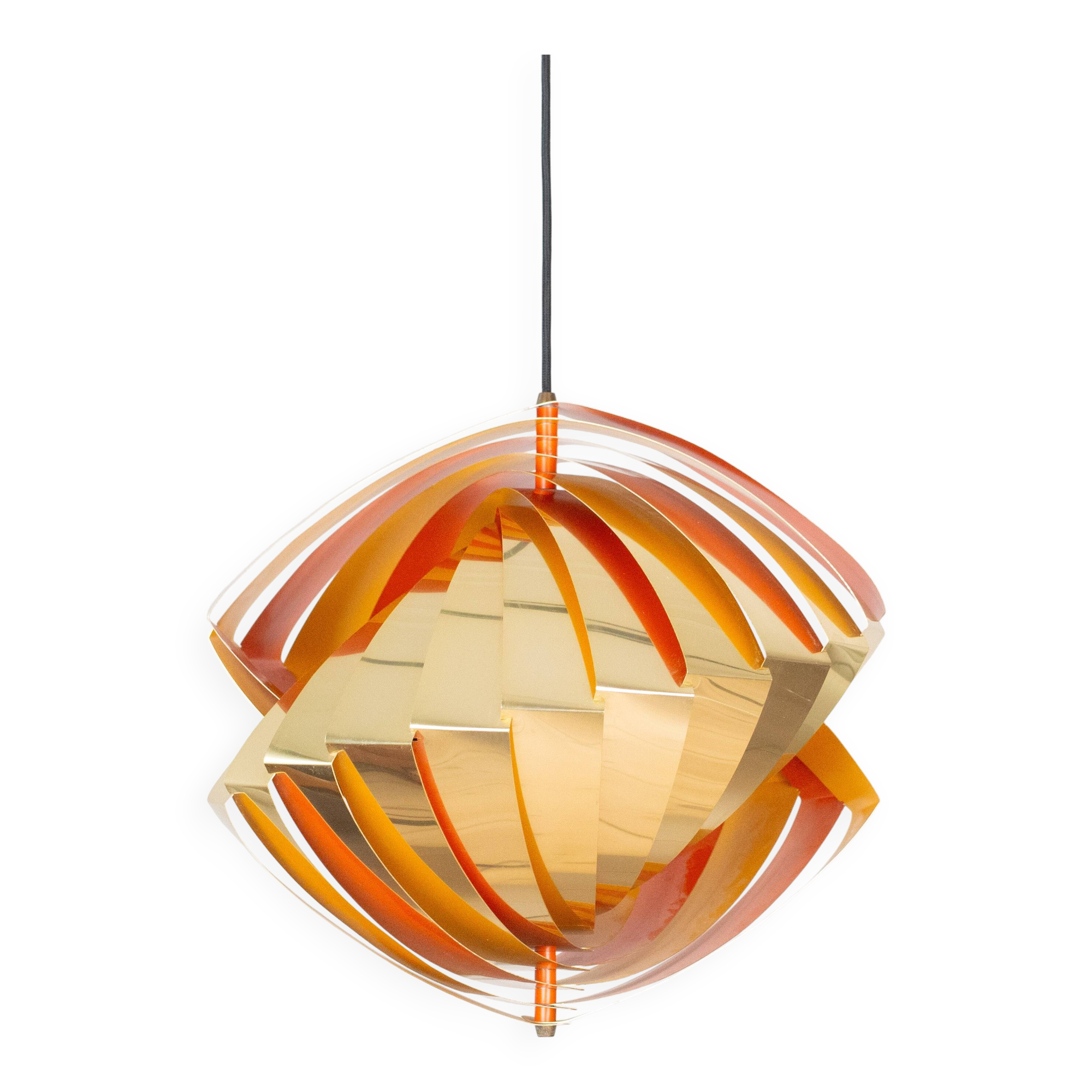 Danish vintage pendant lamp Konkylie by Louis Weisdorf, Lyfa, 1963