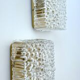 Pair vintage wall lights, bubble glass, 60s