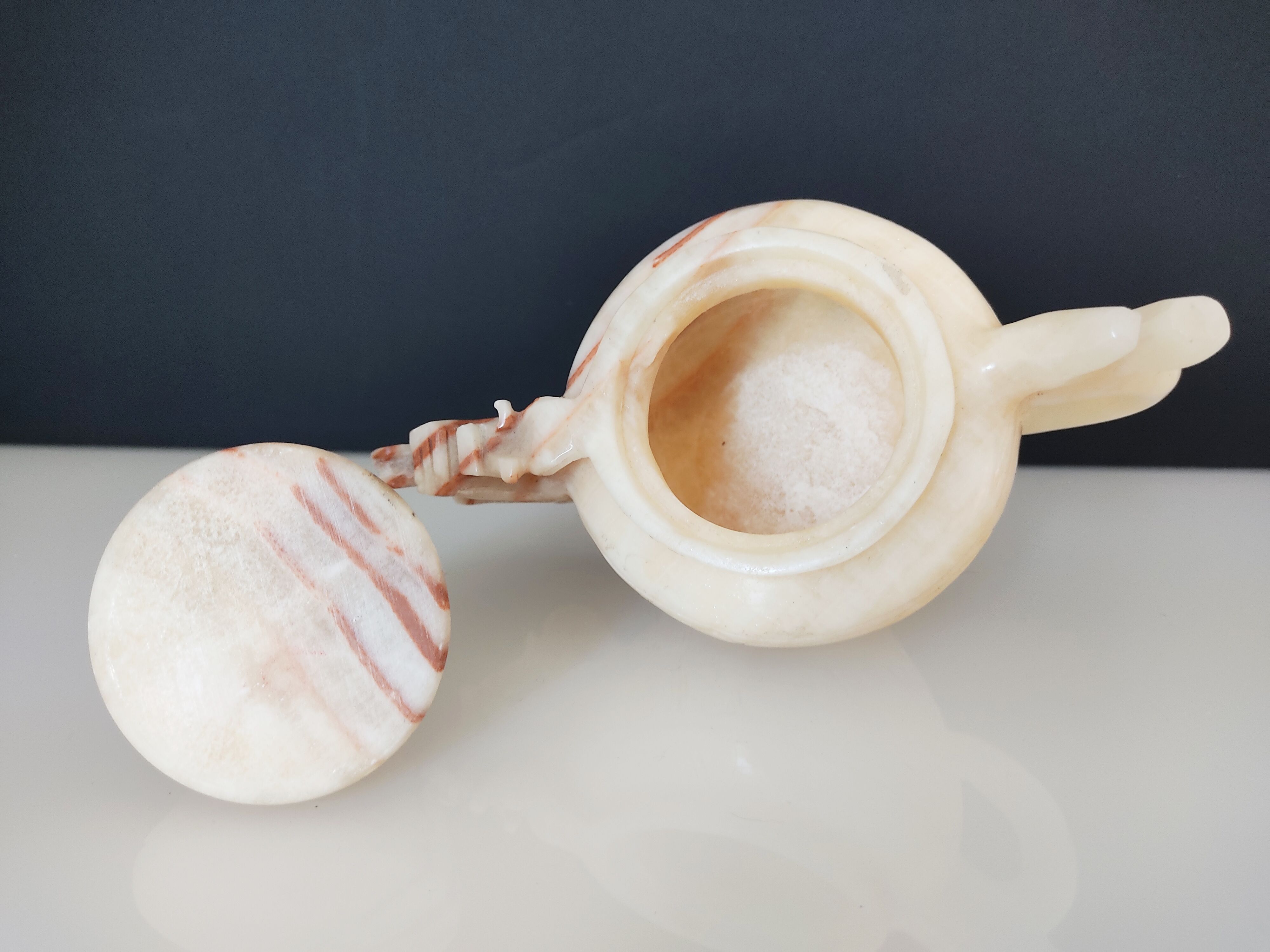 Chinese decorative teapot dragon in cut stone