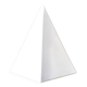 Minimalist white ceramic pyramid sculpture, 1970s.