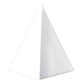 Minimalist white ceramic pyramid sculpture, 1970s.