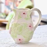 Hand-painted floral slip carafe