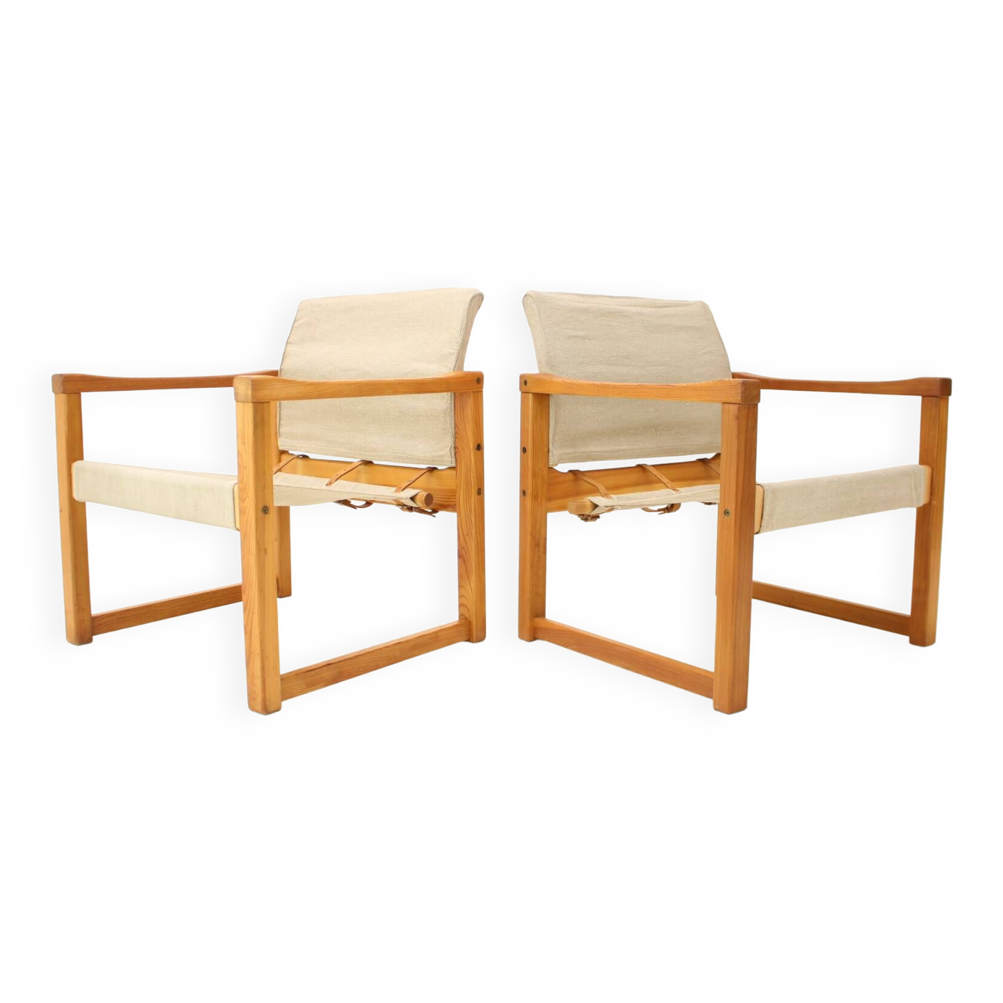 Set of Two Scandinavian Safari Armchairs by Karin Mobring, 1980s