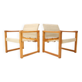 Ensemble de deux fauteuils safari scandinaves par Karin Mobring, années 1980
