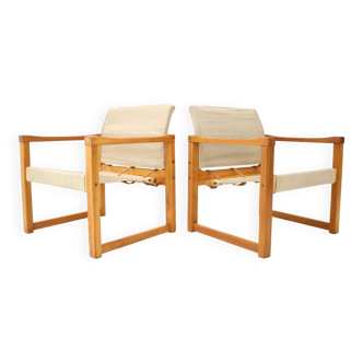 Ensemble de deux fauteuils safari scandinaves par Karin Mobring, années 1980