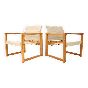 Ensemble de deux fauteuils safari scandinaves par Karin Mobring, années 1980