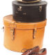 Leather hat trunk