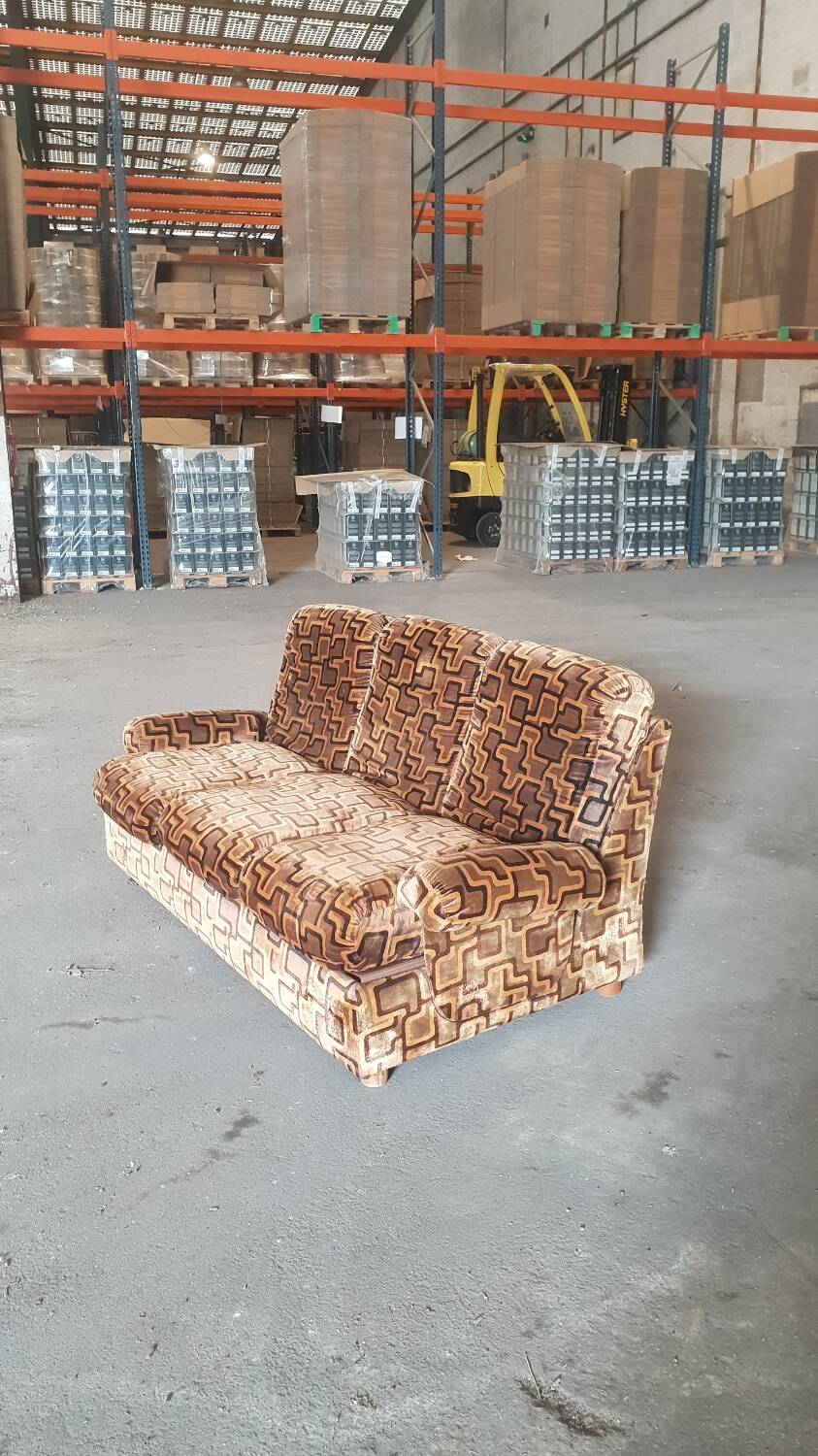 1970s velvet convertible sofa