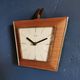 Vintage formica clock silent wall clock trapeze "Hermle gilded black wood"
