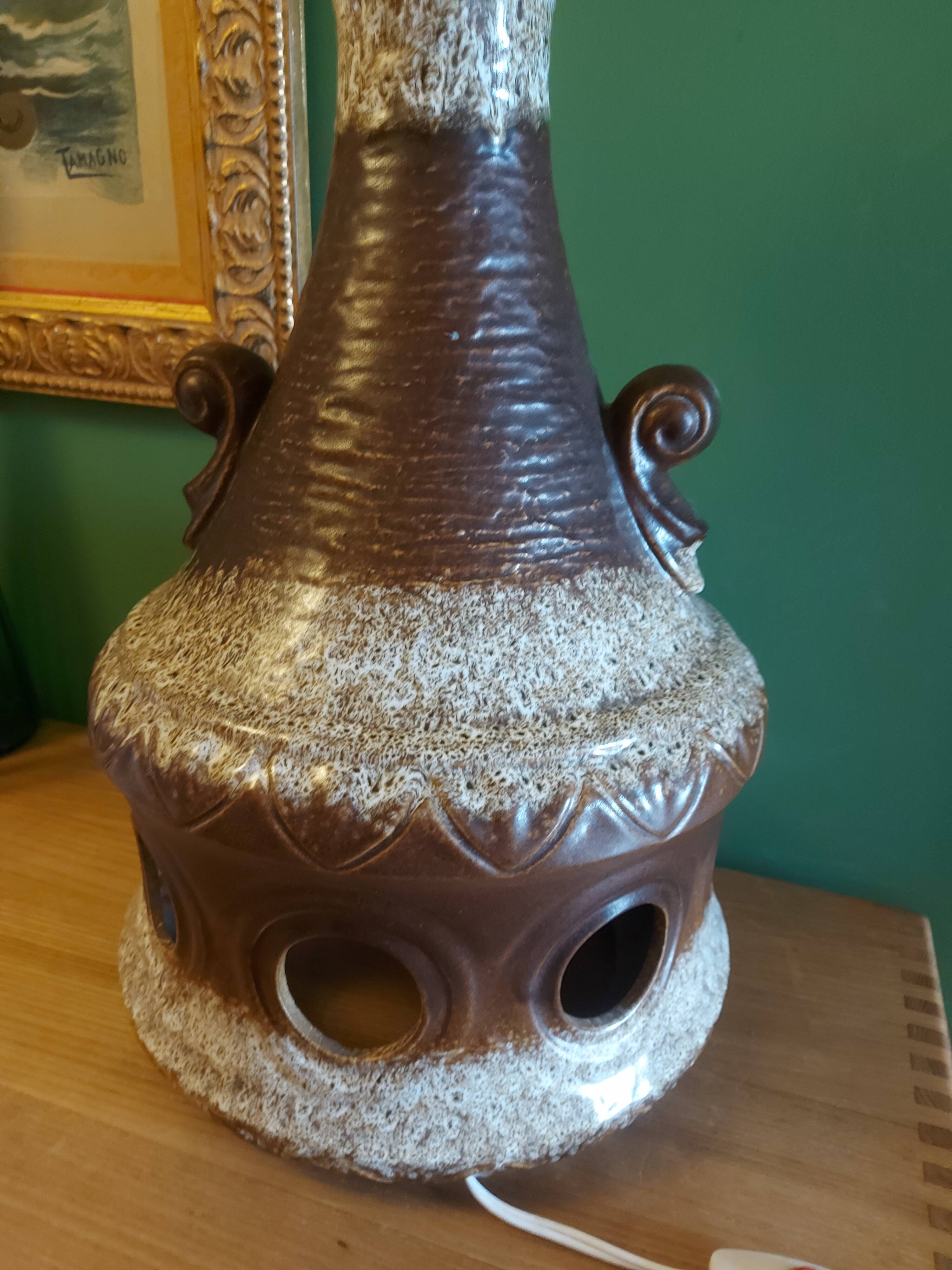 Large vintage ceramic lamp stand70'S