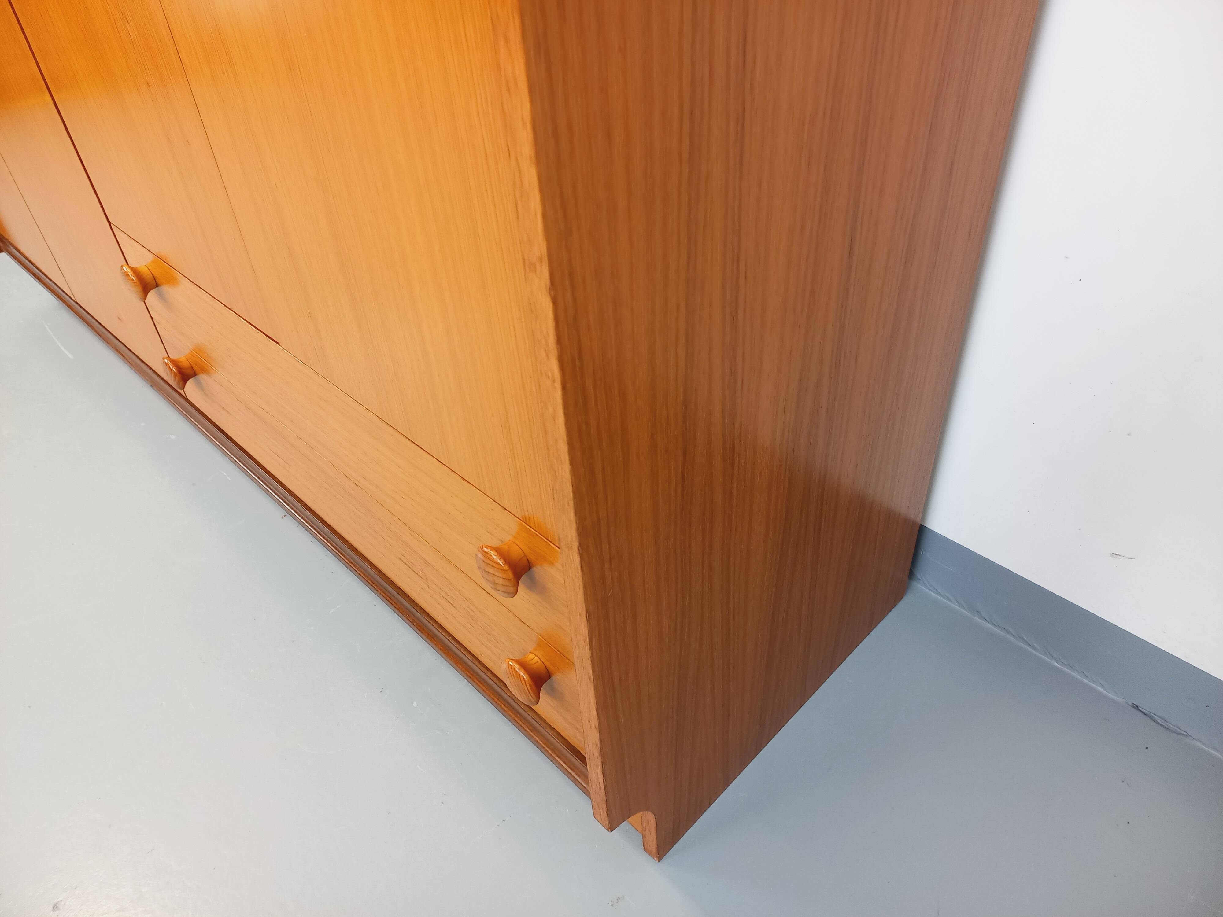 Vintage modernist teak and walnut wardrobe from the 60s and 70s