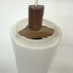 Mid-century design pendant lamp teak and opaline glass , 1970s