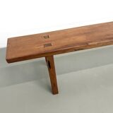 Restored solid walnut bench — 1950s