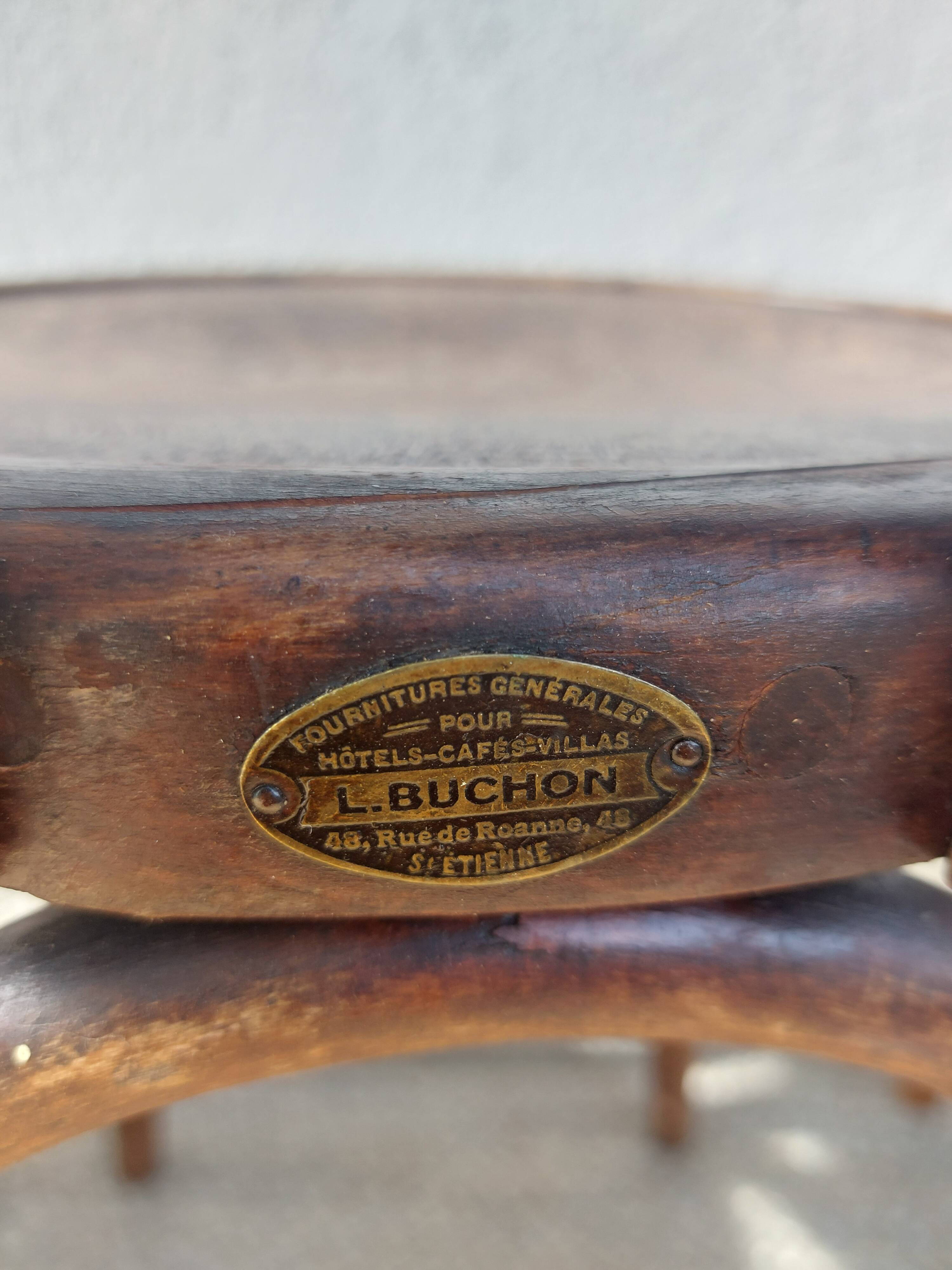Set of 5 Buchon bistro chairs in curved wood