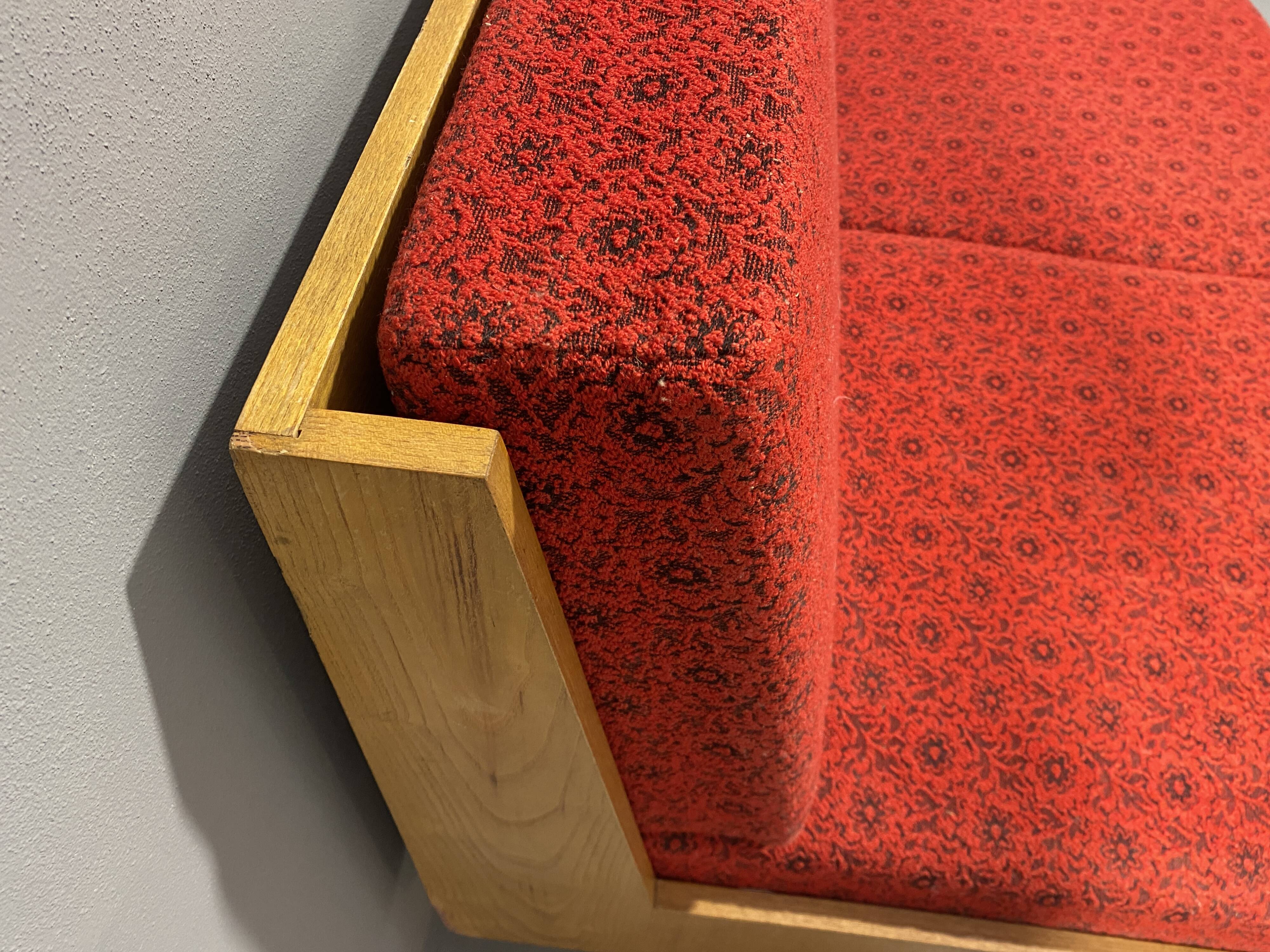 Mid-century folding sofa bed by Drevotvar, 1970s, Czechoslovakia