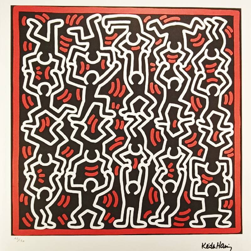 1990s Keith Haring Limited Edition Lithograph Numbered in Pencil.