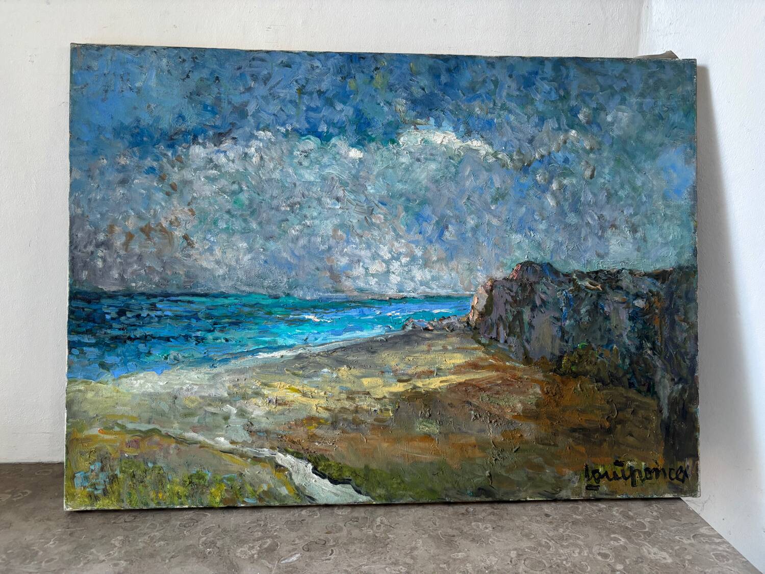 Seaside landscape signed