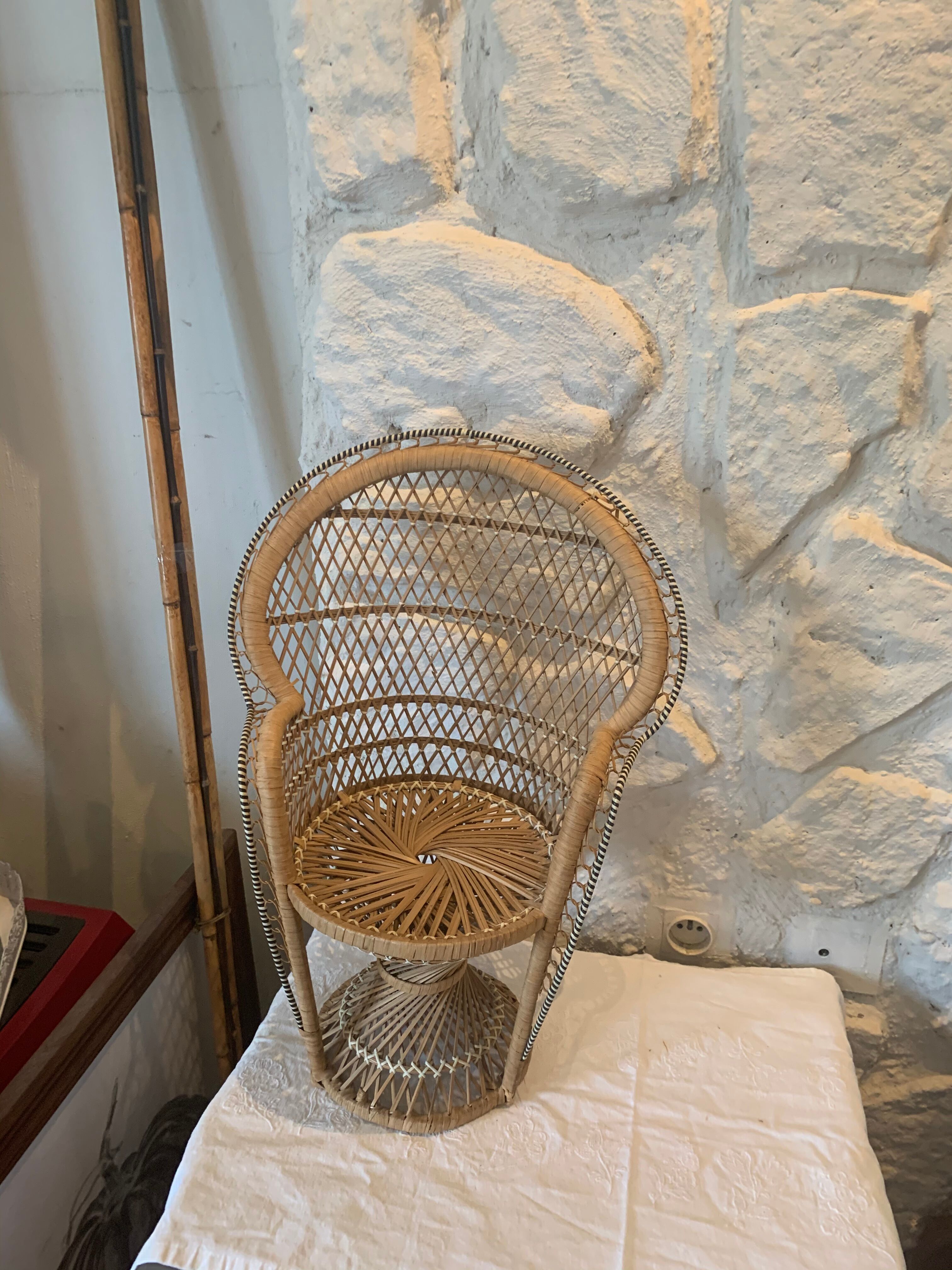 Large wicker chair for dolls