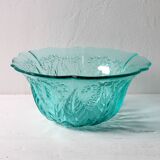 Vintage Teal Glass Fruit Bowl: Mid-Century Modern Pukeberg Sweden