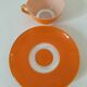 Duralex orange cup and saucer – vintage 70s design
