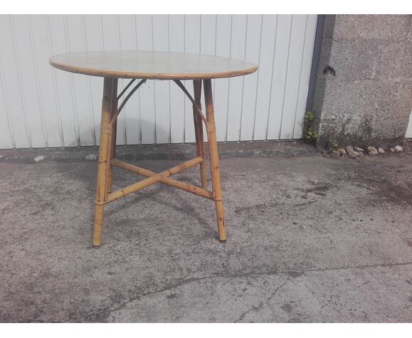 Table vintage en rotin