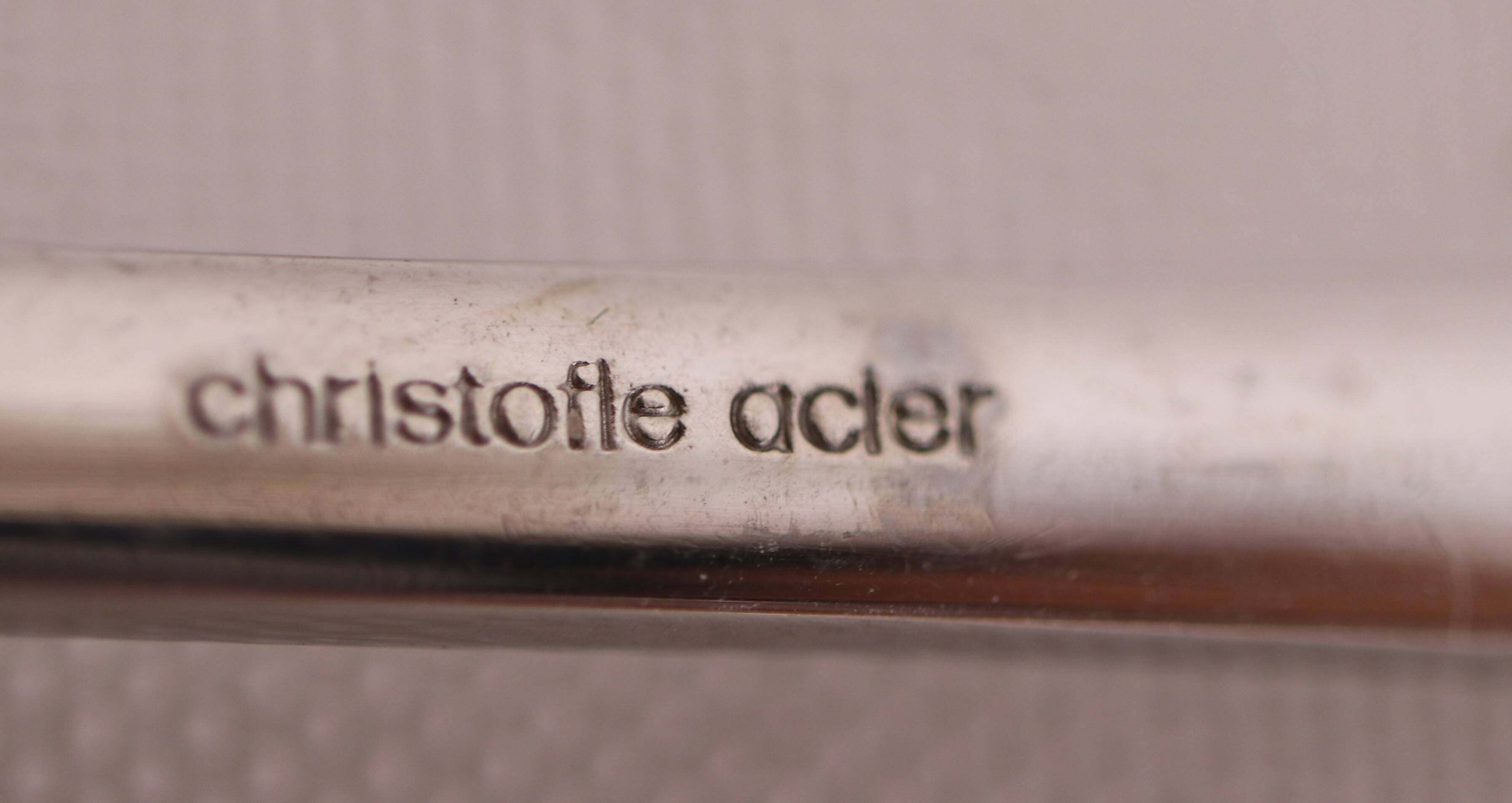 Christofle acier berry, 9 dessert forks, 17 cm in excellent condition.