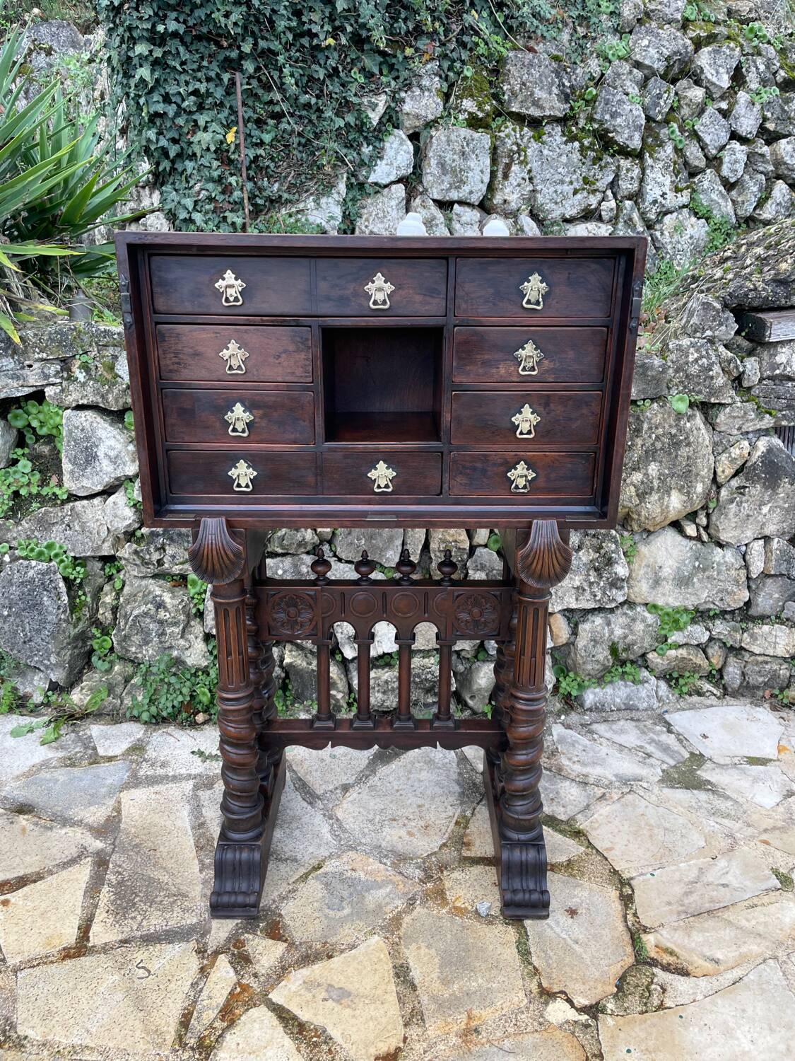 Spanish Vargueno Walnut Cabinet