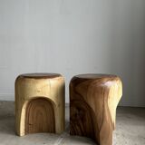 End of sofa, stool or monoxyl side table in solid suar