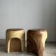 End of sofa, stool or monoxyl side table in solid suar