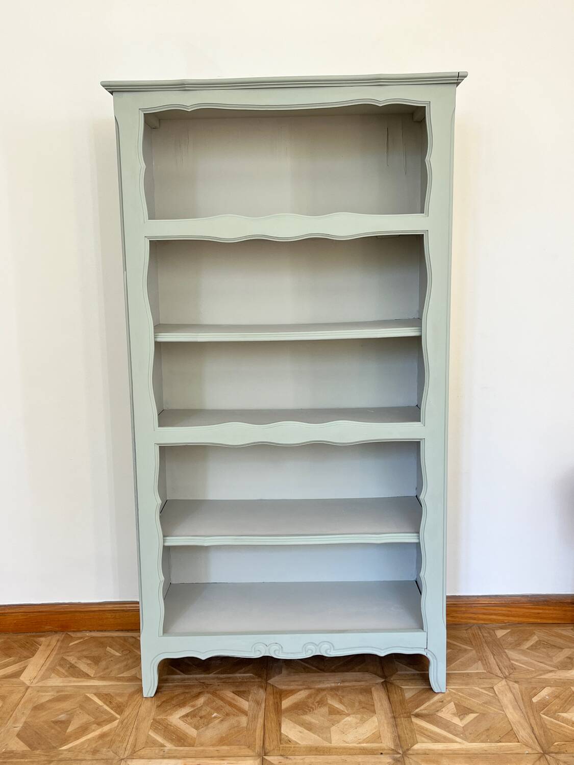 Large Celadon Green & Almond Milk Bookcase