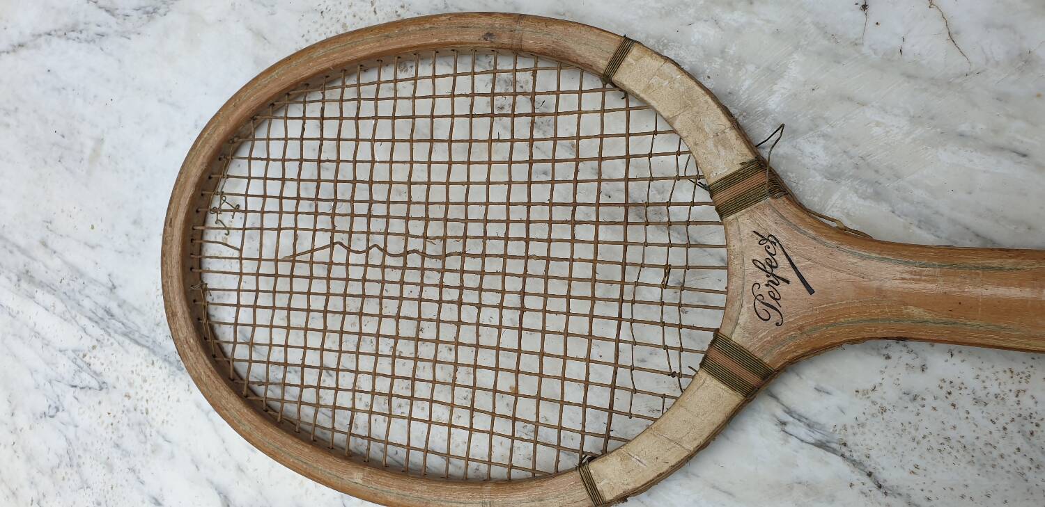 Pair of old tennis rackets circa 1930