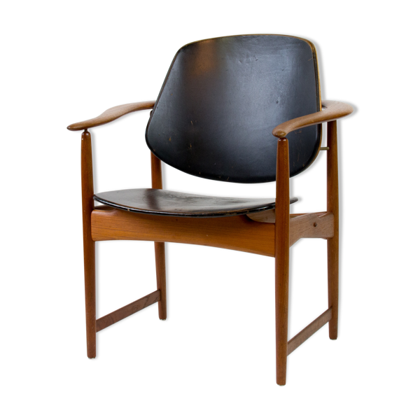 Fauteuil en teck par Arne Hovmand Olsen des années 1950