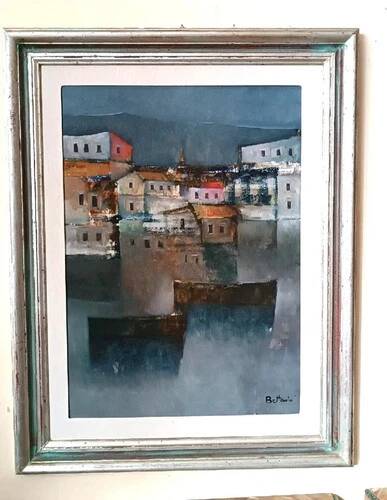 Oil painting on canvas of the sea by Lido Bettarini