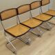 Set of four chairs, Bauhaus design, 1960s, production: Italy