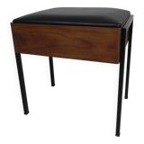 Aristo teak wooden sewing supplies stool, piano stool, 1960s