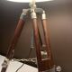 Lampe trépied bois & métal vintage – années 70