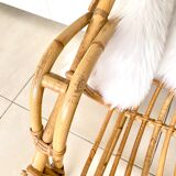 Vintage rattan bench sofa