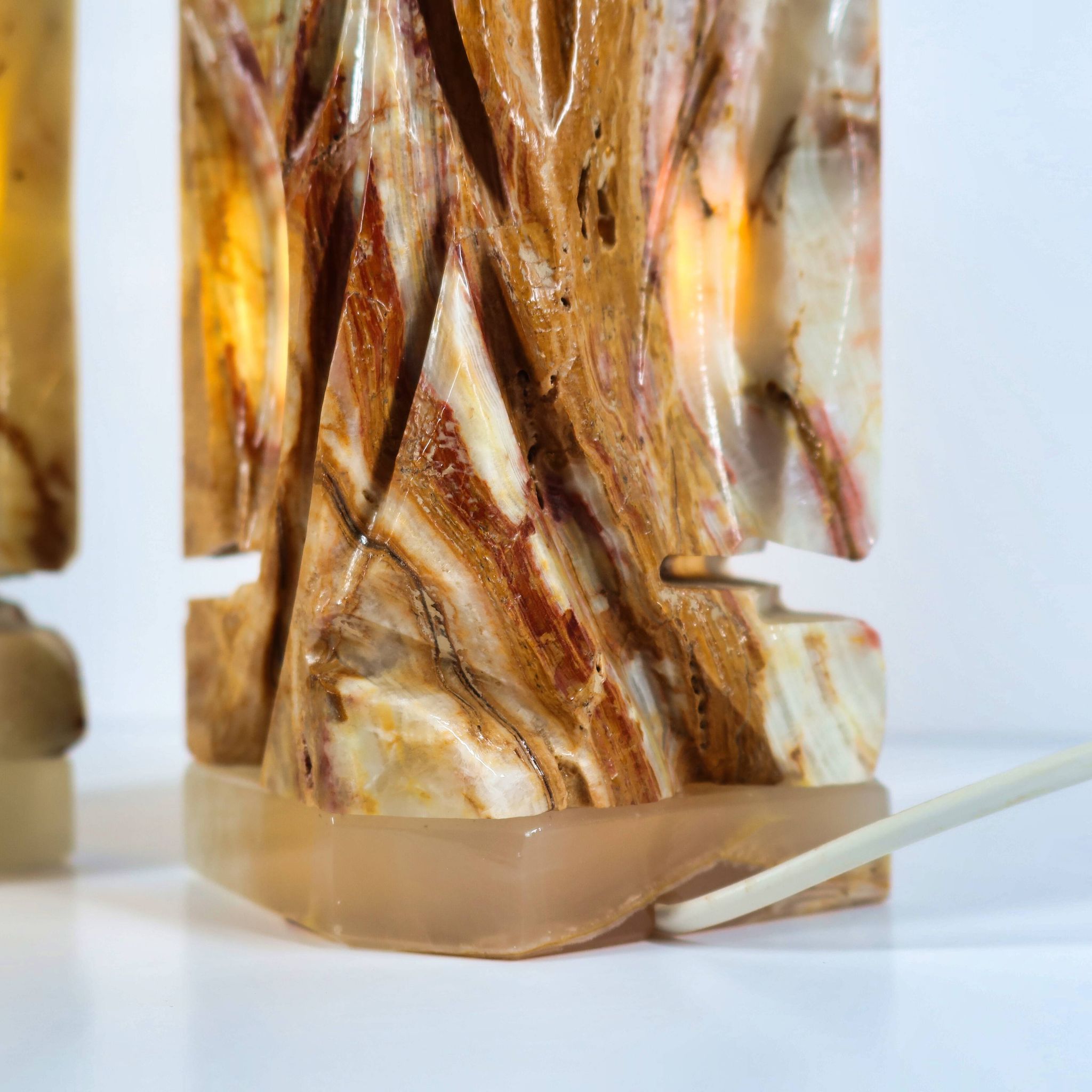 Paire de lampes de chevet en onyx