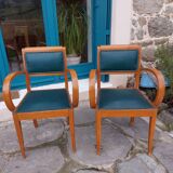 green leather bridge chairs