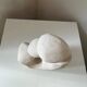 Vintage abstract plaster sculpture of a couple and child