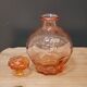 Small pink glass carafe
