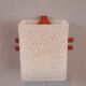 Pair of wall lamps 60s Scandinavian style teak and plexis granite